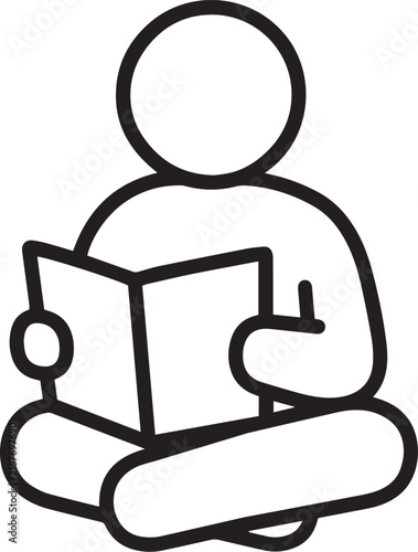 Reading man line icon.