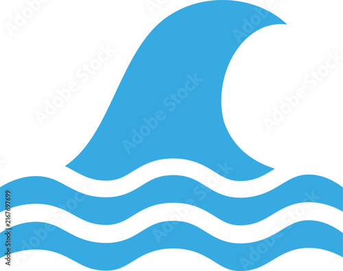 Wave icon in flat style.