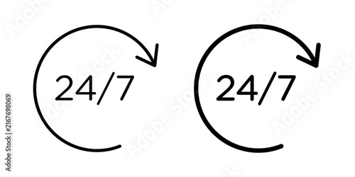 Foto 24 Hours a day service icon simple drawings set. EPS10