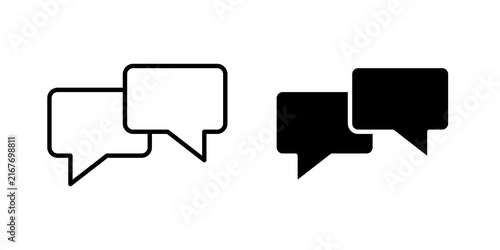 Принти на полотні Talk bubble speech icon simple drawings set. EPS10