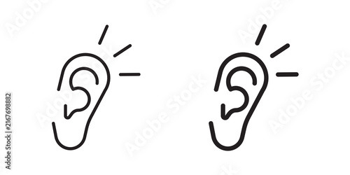 Foto Hearing icon simple drawings set. EPS10