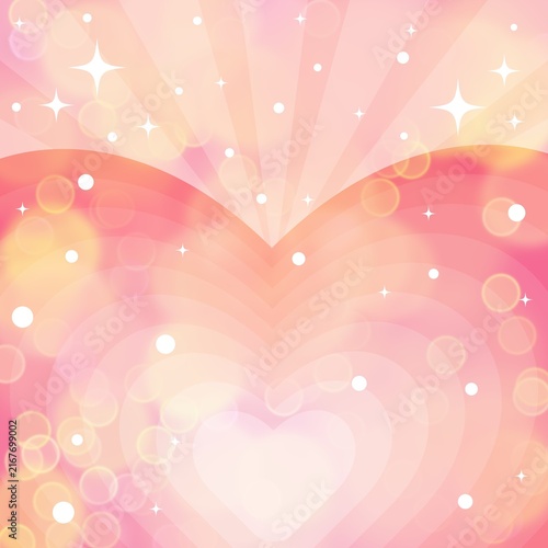 Abstract heart shining bokeh background.