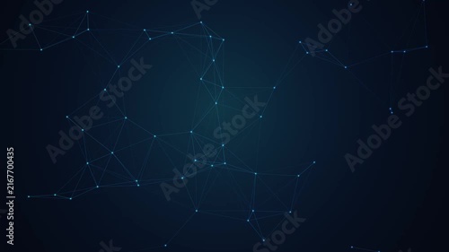 Abstract digital network connection background, glowing plexus lines and particles, science and technology data communication motion