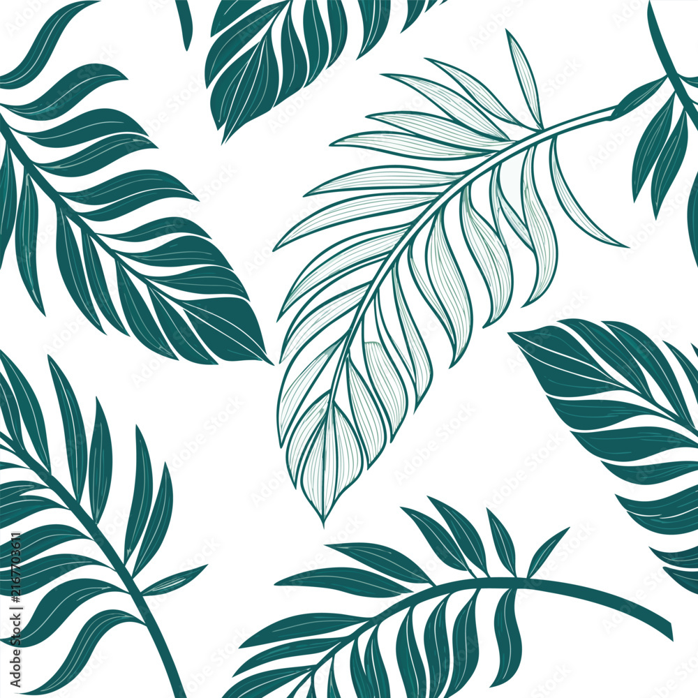 Fototapeta premium seamless pattern with leaves