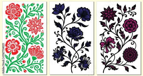 Bild auf Leinwand Traditional Floral Embroidery Patterns