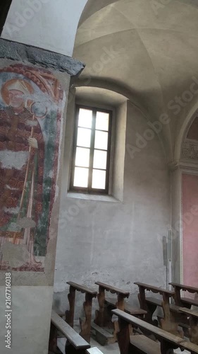 LOCARNO, SWITZERLAND : Romanesque interior of the San Vittore Church