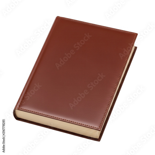 Small brown leather notebook for writing and notes