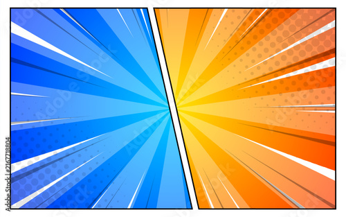 Blank comic versus background template. Vector illustration.