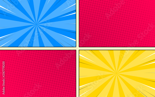Colorful comic pop art page background