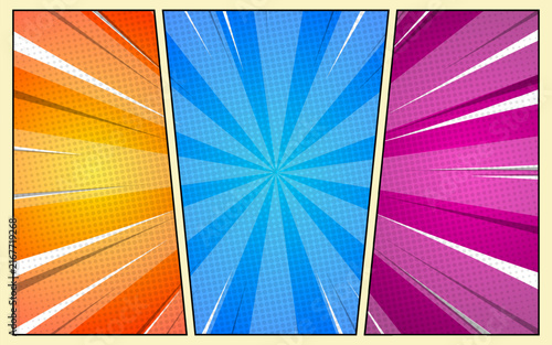 Colorful comic page background in pop art style. Vector illustration.
