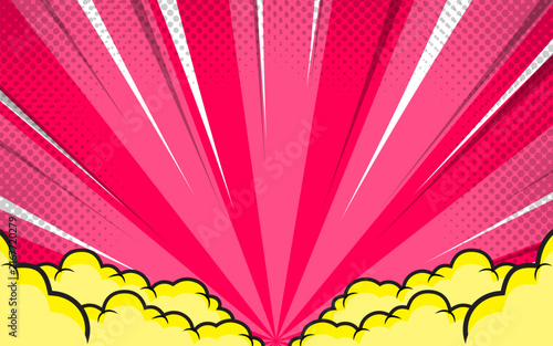 Vintage pop art comic background. Banner vector illustration.