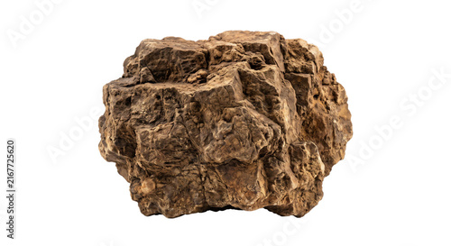 Konstfotografi Rough textured brown rock fragment with sharp edges and porous surface
