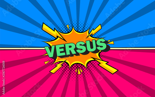 Versus screen flat style design vector illustration. Fight screen for battle or gaming.
