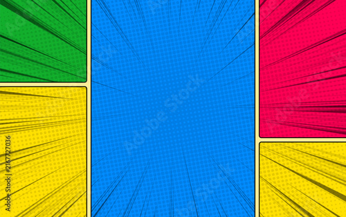 Blank comic page abstract background template.