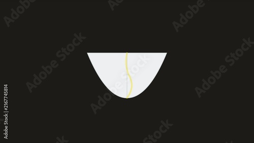 Minimalist abstract shape morphing animation with smooth line transition on 4k black background, motion shape