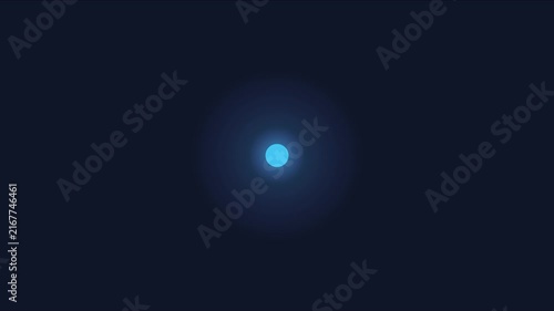 Minimalist blue glowing pulse animation on dark 4k background, for modern tech, interface