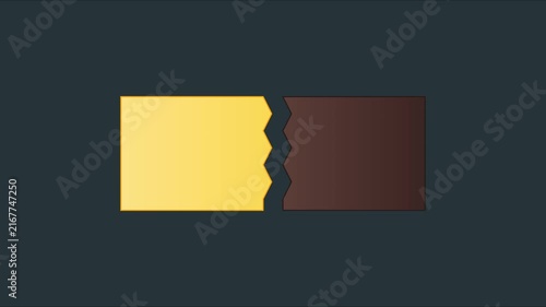 Minimalist gold and brown paper tear transition animation for creative editing 4k