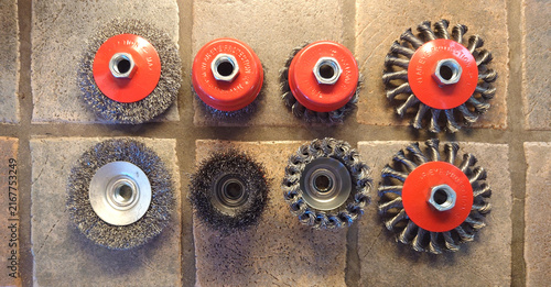 crimped wire and knotted wire brush wheels for medium to aggressive surface abrasion 