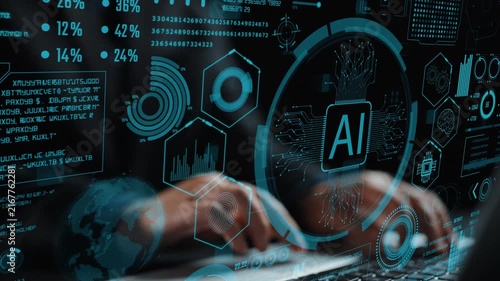 High-tech data interface showcasing artificial intelligence concepts with detailed analytics, dynamic visuals, and user interaction, perfect for tech-related projects. Cipher