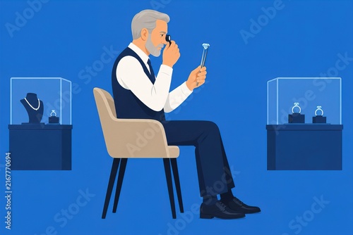 a jeweller inspecting a diamond