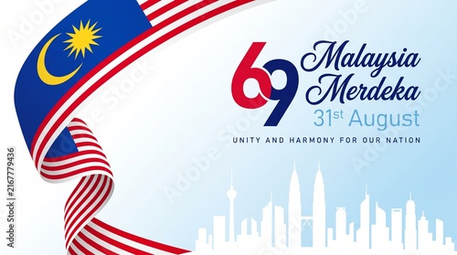 Malaysia Merdeka 69th Independence Day Ribbon Banner