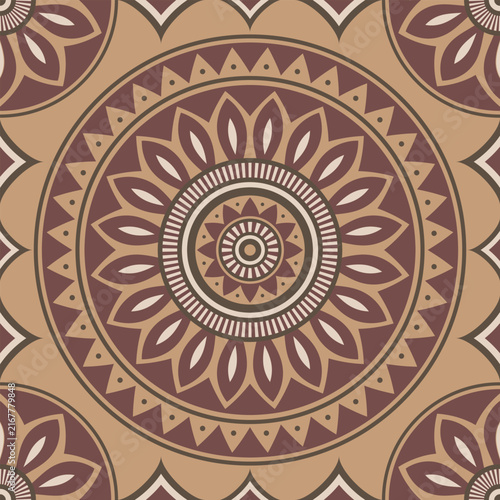 african textile seamless pattern art, circle abstract image and background, fashion artwork for print