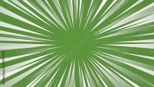 Neon green radial speed lines bursting on black background