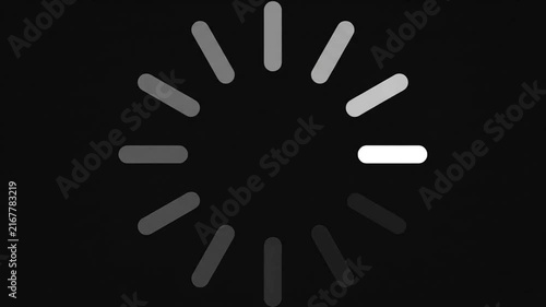 Animated 3D loading icon rotating continuously on grey background