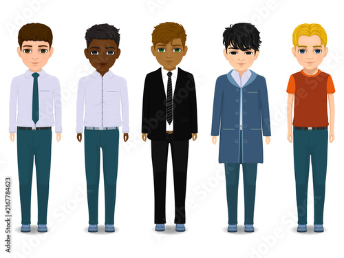 young boys in different clothing styles