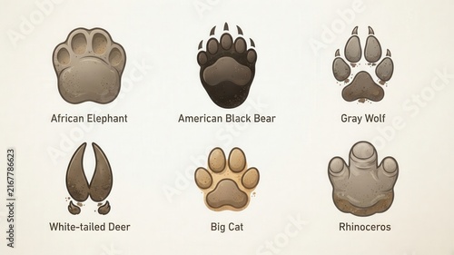 Animal Wildlife Footprints and Paw Prints Track Icon Collection