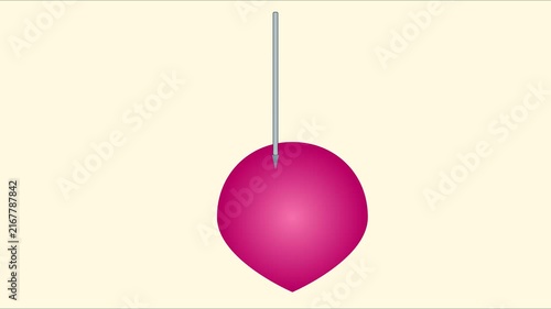 Abstract pink sphere pendulum swinging motion loop, minimalist geometric animation 4k