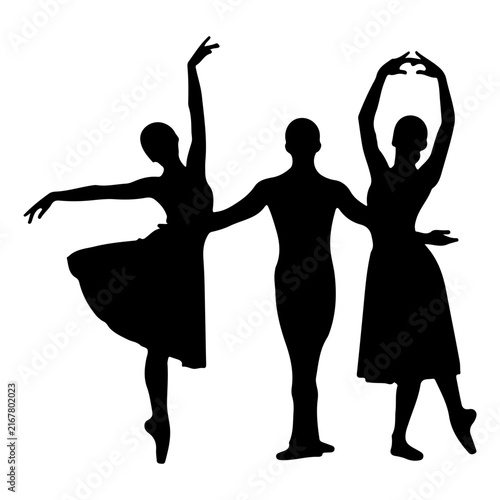 Foto Elegant Ballet Dancers Performing Artistic Routine.