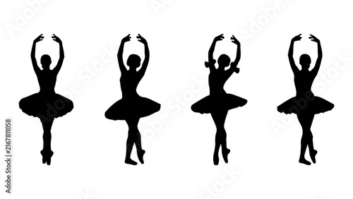Bild auf Leinwand Elegant Ballet Dancers Performing Classic Poses.