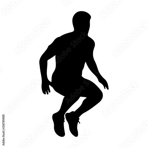 Silhouette of a Man Jumping in Action.