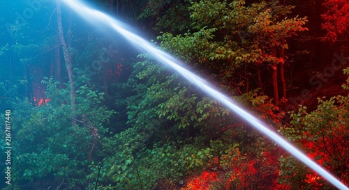 High-pressure water streams from professional equipment to extinguish forest hotspots, protecting a lush ecosystem from dangerous wildfires, wildfire, heat, nature