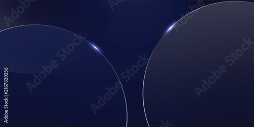 Luxury dark blue background with gold line curved and lighting effect sparkle.