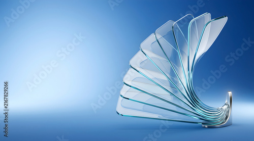 Floating Curved Glass Panel Fan Website Hero Background