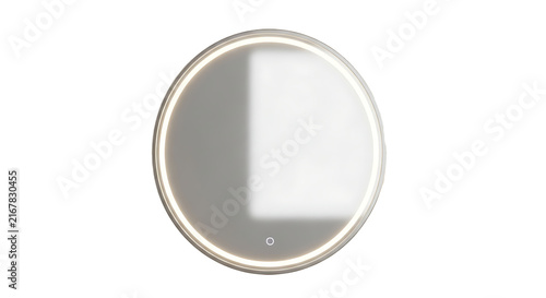 Modern Round Bathroom Mirror with Integrated LED Lighting and Touch Control