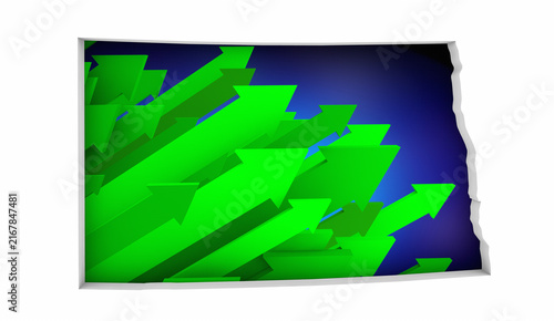 North Dakota ND State Map Arrows Increase Up On the Rise Growth Data 3d Illustration
