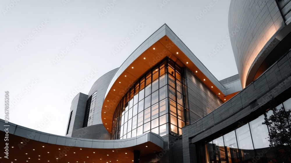 Naklejka premium Modern Architecture of a Contemporary Building with Geometric Design
