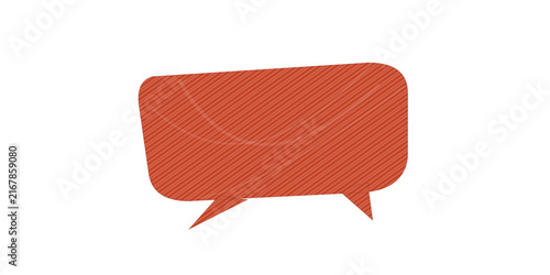 Red speech bubble icon with textured sketch effect isolated on white background
