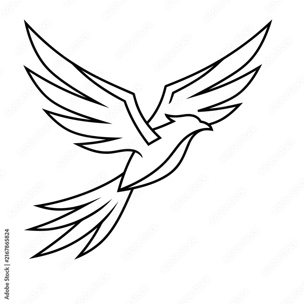 Fototapeta premium Stylized Bird Line Art