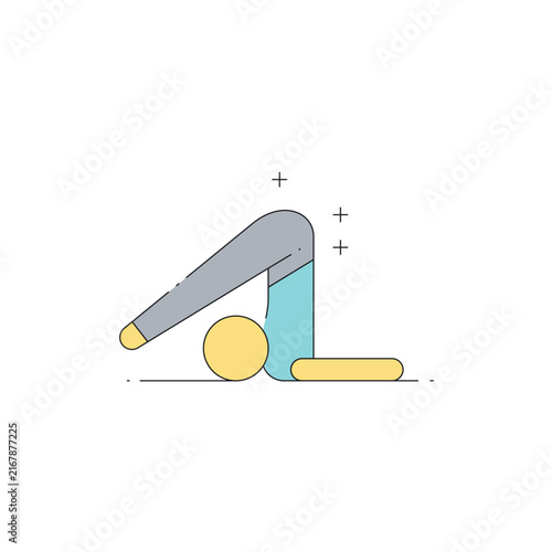 Seated Forward Bend line icon for yoga, meditation and wellness design