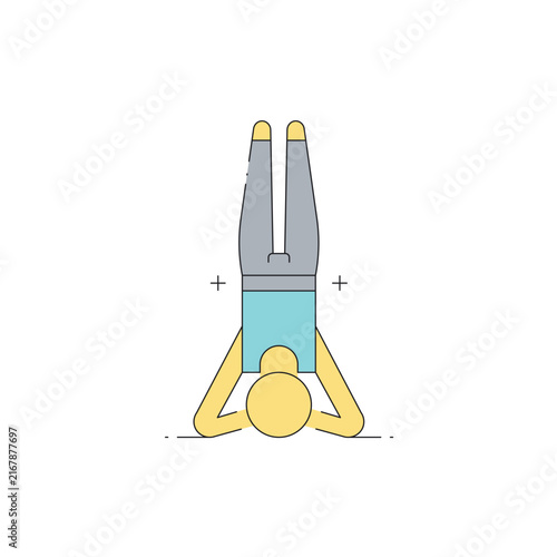 Shoulder Stand line icon for yoga, meditation and wellness design
