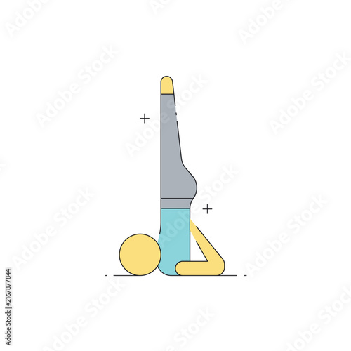 Headstand line icon for yoga, meditation and wellness design
