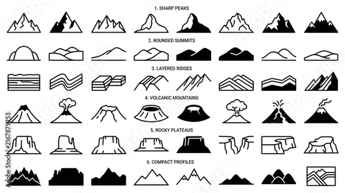 Collection of Mountain and Landscape Icons