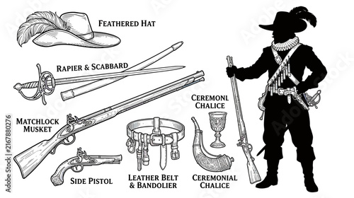 Historical Soldier's Equipment and Silhouette