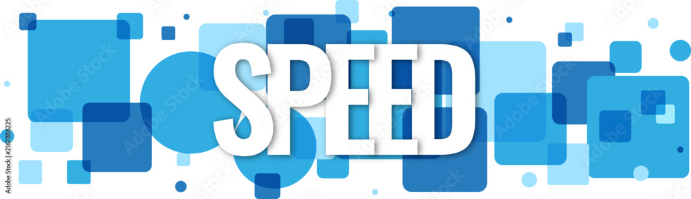Obraz premium Bold word speed presented in a modern blue artistic style for dynamic business design concepts
