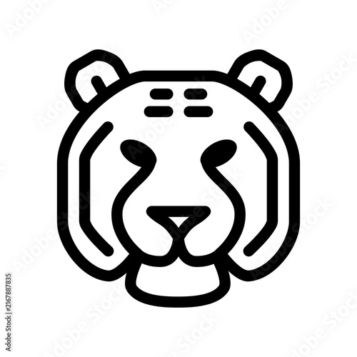 Vector Illustration of a Black and White Tiger