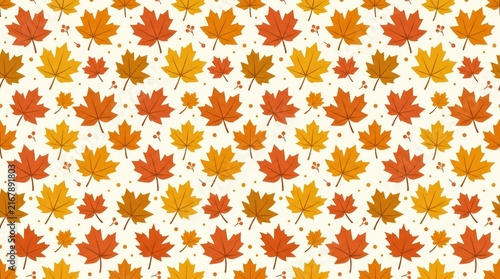A pattern of autumn leaves on a white background.